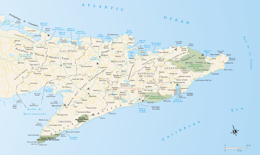 Mapa Wschodniej Kuby
